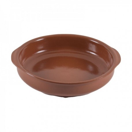 CAZUELA 25 CM. REDONDA CON ASAS BARRO