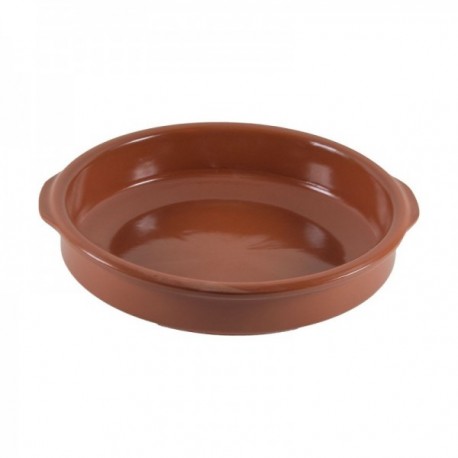 CAZUELA 30 CM. REDONDA CON ASAS BARRO