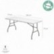 Multifuncional retangular, portátil, resistente e multiuso 180x74x74 cm tabela dobrável HDPE. Cor branca