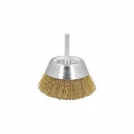 Escova de latão para perfuração Ø 50 mm. Escova de arame de 1/4 "de escova, escova de limpeza, escova de esmalte.