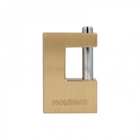 Candado Cuadrado Latón Persiana Ancho 70 mm. Alta Seguridad, Antirrobo Puertas, Contenedores, Trasteros, 2 Llaves