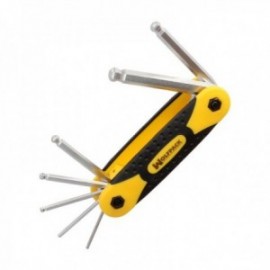 Chaves dobráveis ​​do jogo 7 Allen com bola de aço de vanádio cromo. Jogo hexagonal chaves, jogo de chaves dobráveis ​​allen