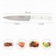 Cozinha de faca rouca 13 cm. Folha de aço inoxidável, faca de carne, faca de peixe, faca de chef, alça ergonômica branca