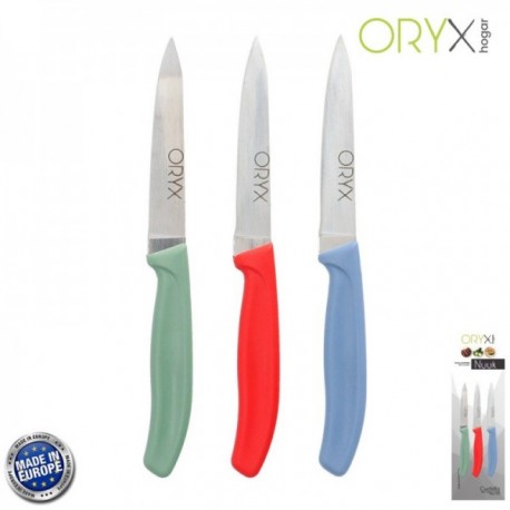 Faca nuuk folha de aço inoxidável Mondador 9 cm. Cores variadas (bolha 3 peças)