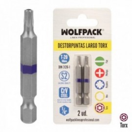 Dicas longas Torx T20 Chave de fenda (2 pedaços). Aço S2 para cromo de vanádio. Dicas hexagonais, parafusos,