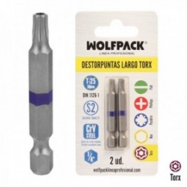 Dicas longas Torx T25 Chave de fenda (2 pedaços). Aço S2 para cromo de vanádio. Dicas hexagonais, parafusos,