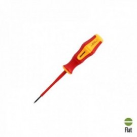 Chave de fenda isolada VDE 1.000 V. Meça 0,4 x Ø 2,5 x 75 mm. Chave de fenda de segurança elétrica