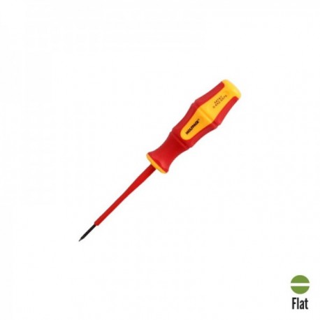 Chave de fenda isolada VDE 1.000 V. Meça 0,4 x Ø 2,5 x 75 mm. Chave de fenda de segurança elétrica