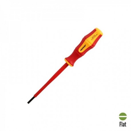 Chave de fenda isolada VDE 1.000 V. Meça 0,6x Ø 3,0 x 100 mm. Chave de fenda de segurança elétrica