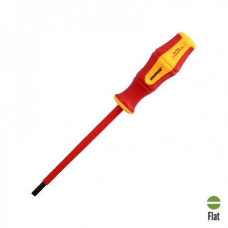 Chave de fenda isolada VDE 1.000 V. Medida 1,0 x Ø 5,5 x 125 mm. Chave de fenda de segurança elétrica