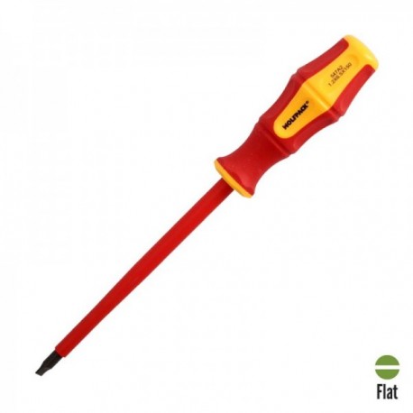 Chave de fenda isolada VDE 1.000 V. Medida 1,2 x Ø 6,5 x 150 mm. Chave de fenda de segurança elétrica