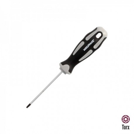 Torx Torx Torx Aço S2 Mango Bimaterial TPR. Meça T09 X Ø 3,0 x 75 mm.