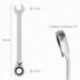 Chave combinada com carraca de 12 mm. DIN 3113