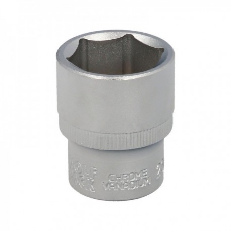 Llave Vaso 1/2" Hexagonal 23 mm. Perfil de 6 caras. Acero Cromo Vanadio, Aristas Redondas