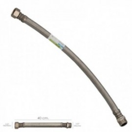 Malermo de aço inoxidável flexível reforçado 1/2 " - fêmea 1/2" comprimento 400 mm