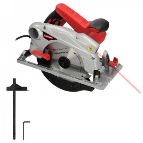 Sierra circular 1300 watts. Com disco de 185 mm. 4.700 rpm Corte regulatório de profundidade. Girante, Sierra Madera