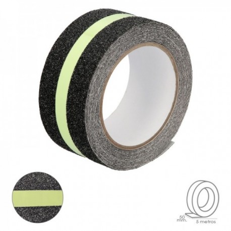 Fita fluorescente não -deslize 50 mm x 5 metros. Uso doméstico.