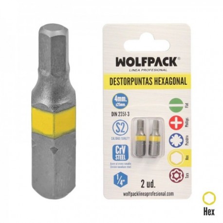 Dicas de chave de fenda hexagonal 4,0 mm. (2 pedaços). Aço S2 para cromo de vanádio. Dicas hexagonais, parafusos,