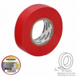 Fita isolante profissional vermelha 0,13 mm. Largura 19 mm. Role as ladrilhos elétricos de 25 metros, fita isolante de cabos
