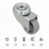Roda doméstica Ø 30 mm. Orifício interior Ø 6,3 mm.