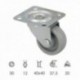 Roda doméstica Ø 30 mm. Com placa de 40x40 mm.