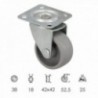 Roda doméstica Ø 38 mm. Com placa de 42x42 mm.