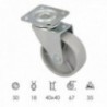 Roda doméstica Ø 50 mm. Com placa de 40x40 mm.