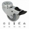 Roda doméstica Ø 50 mm. Internador Ø 10 mm Hole. Com freio