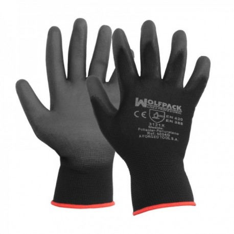 Luvas de poliuretano / nylon impregnadas 11 "