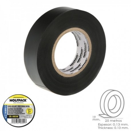 Fita isolante profissional preta 0,15 mm. Largura 19 mm. Role as ladrilhos elétricos de 25 metros, fita isolante de cabos