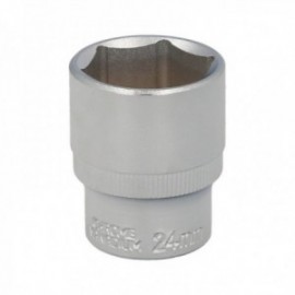 Chave de classe 1/2 "24 mm hexagonal. Perfil de 6 anos. Vanadio Chrome Steel, bordas redondas