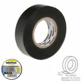 Fita isolante profissional preta 0,15 mm. 25 mm de largura. Role as ladrilhos elétricos de 25 metros, fita isolante de cabos