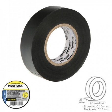 Fita isolante profissional preta 0,15 mm. 25 mm de largura. Role as ladrilhos elétricos de 25 metros, fita isolante de cabos