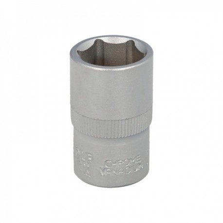 Llave Vaso 1/2" Hexagonal 17 mm. Perfil de 6 caras. Acero Cromo Vanadio, Aristas Redondas