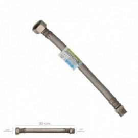 Latiguillo Flexible Reforzado Acero Inoxidable Termo Macho 1/2" - Hembra 3/4" Longitud 250 mm