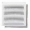 Grade de ventilação de alumínio com rede de mosquito parafusada de 200 x 200 mm. Cor branca