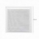 Grade de ventilação de alumínio com rede de mosquito parafusada de 200 x 200 mm. Cor branca