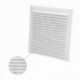 Grade de ventilação de alumínio com rede de mosquito parafusada de 200 x 200 mm. Cor branca