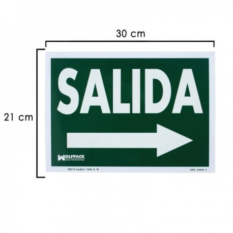 Signo fluorescente / saída direita 21x30 cm.