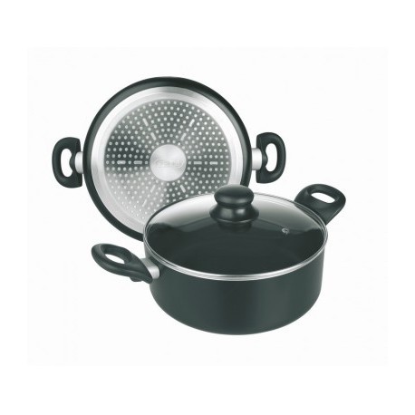 CACEROLA INDUCTA CON TAPA DE IBILI 28 CM