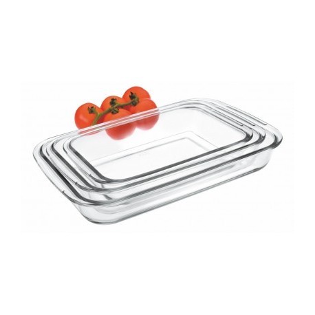 SET 3 FUENTE HORNO RECTANGULAR KRISTALL DE IBILI