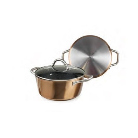 CACEROLA CON TAPA NATURA COPPER DE IBILI 24 CM