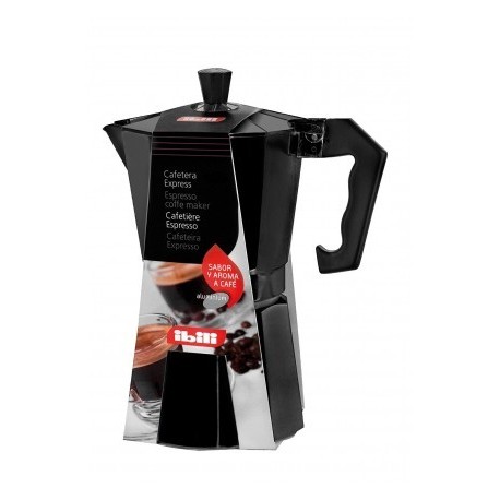 CAFETERA EXPRESS ALUMINIO BAHIA BLACK DE IBILI 9 TAZAS
