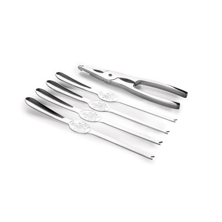 TENAZA PARA MARISCO Y 4 TENEDORES DE IBILI