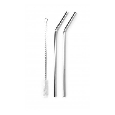 SET 4 PAJITAS INOX+CEPILLO LIMPIADOR DE IBILI 25 CM