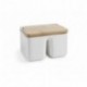 SALERO DOBLE CERAMIC+BAMBOO DE IBILI 15.6X11 CM