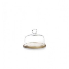 Base de madeira com tampa de vidro ibili 30 cm