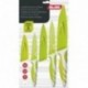 LOTE 3 CUCHILLOS DE COCINA VERDE 8,5+12,5+15 DE IBILI 8.5+12.5+15 CM