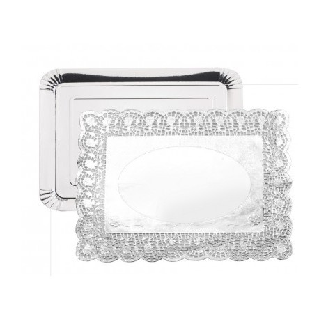 3 BANDEJAS 34X26 + 3 BLONDAS 30X39 PLATA DE IBILI 34x26+30x39 CM