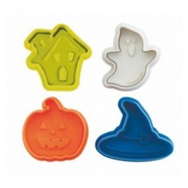 CORTAPASTAS CON EXPULSOR HALLOWEEN 4 PIEZAS DE IBILI 5 CM